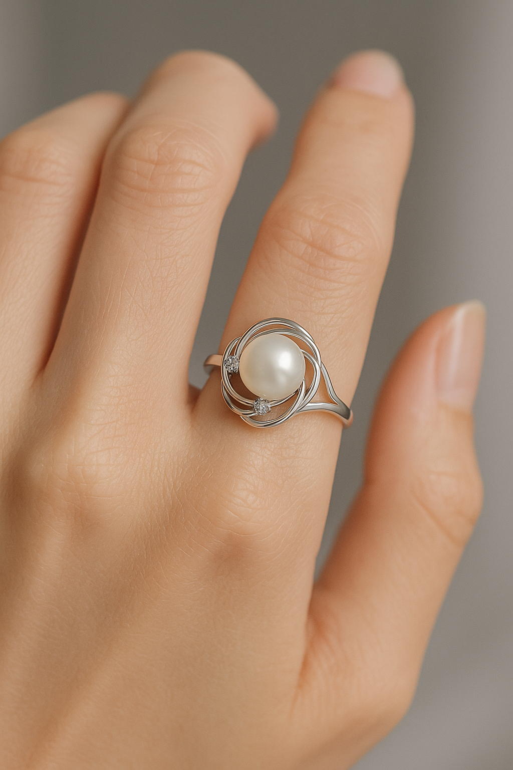 Wire-Wrapped Pearl Ring