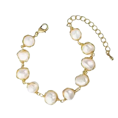 Wire-Wrapped Pearl Bracelet