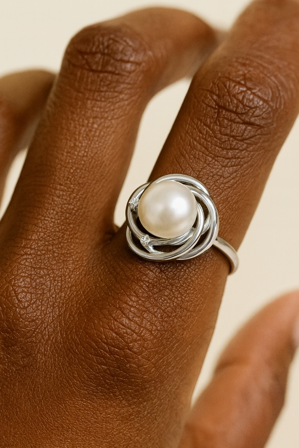 Wire-Wrapped Pearl Ring