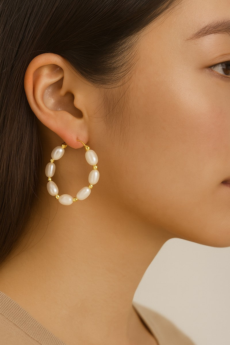 Pearl Hoop Earring