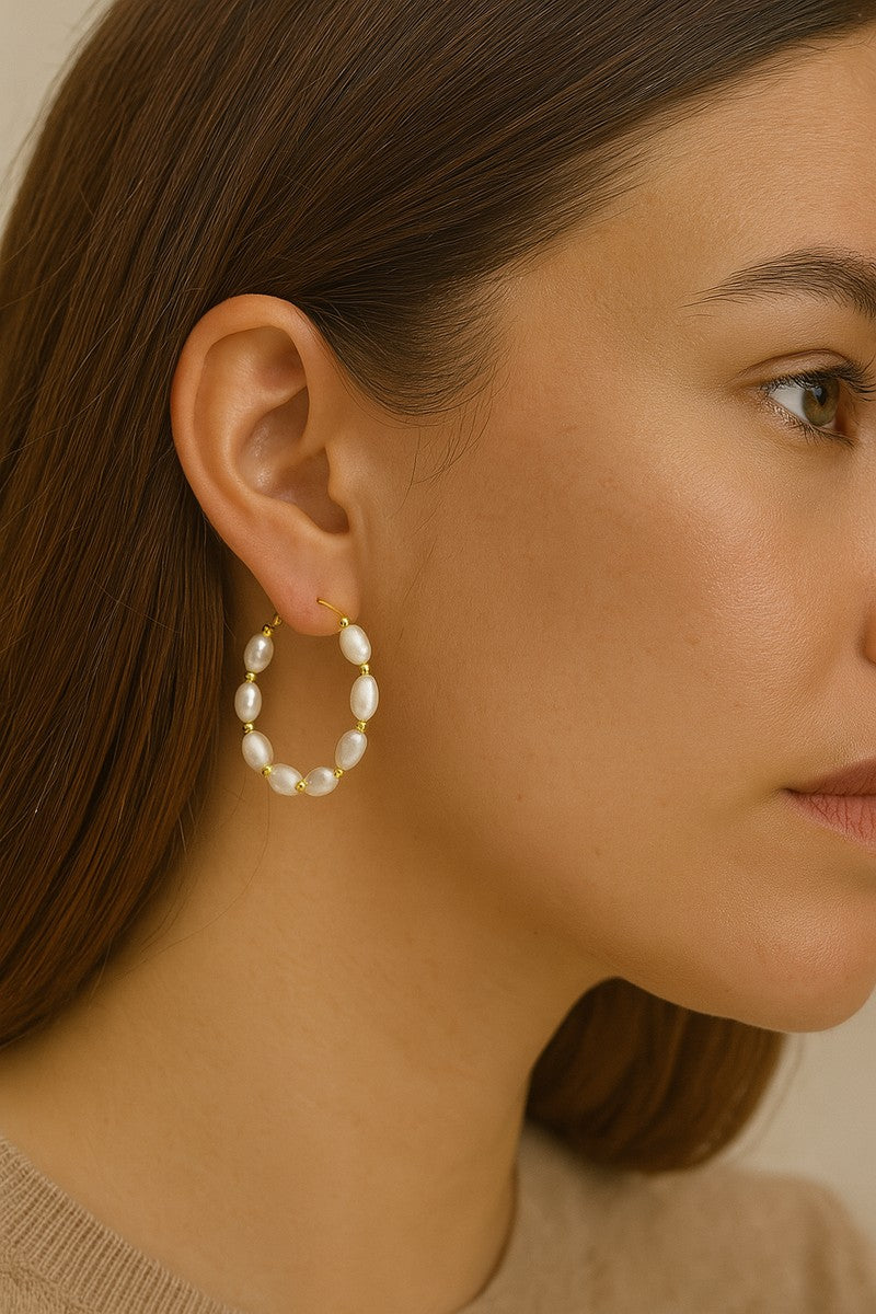 Pearl Hoop Earring