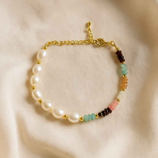 Pearl and Colorful Beads Bracelet