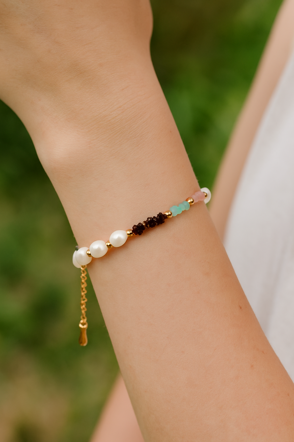 Pearl and Colorful Beads Bracelet