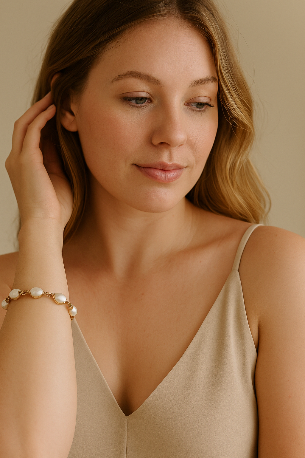 Wire-Wrapped Pearl Bracelet