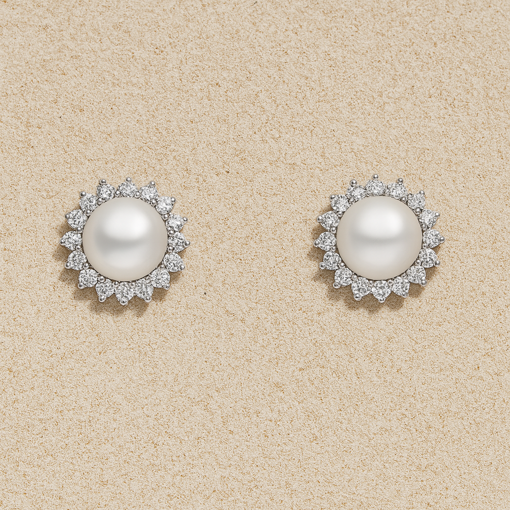 Flower Pearl Stud Earring