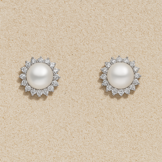 Flower Pearl Stud Earring