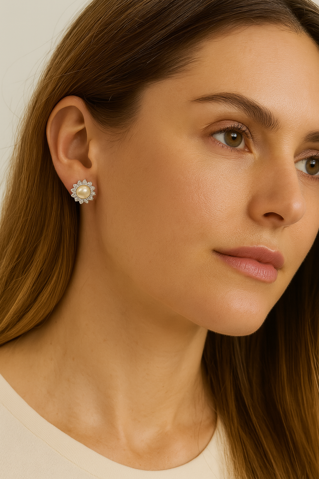 Flower Pearl Stud Earring