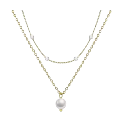 Two-Layer Gold-filled Pearl Necklace