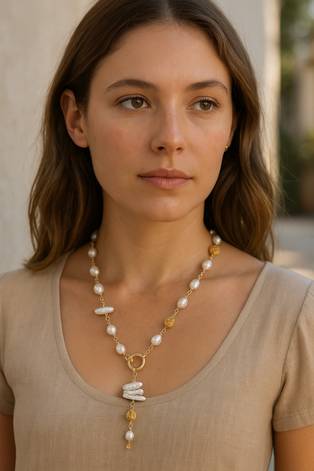 Stick Pearl Necklace