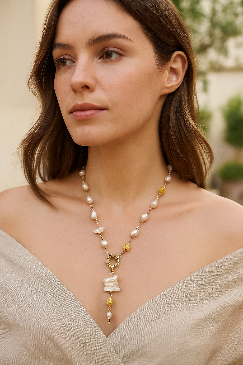 Stick Pearl Necklace