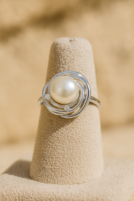 Wire-Wrapped Pearl Ring
