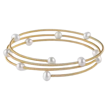 Gold and Pearl Bangle